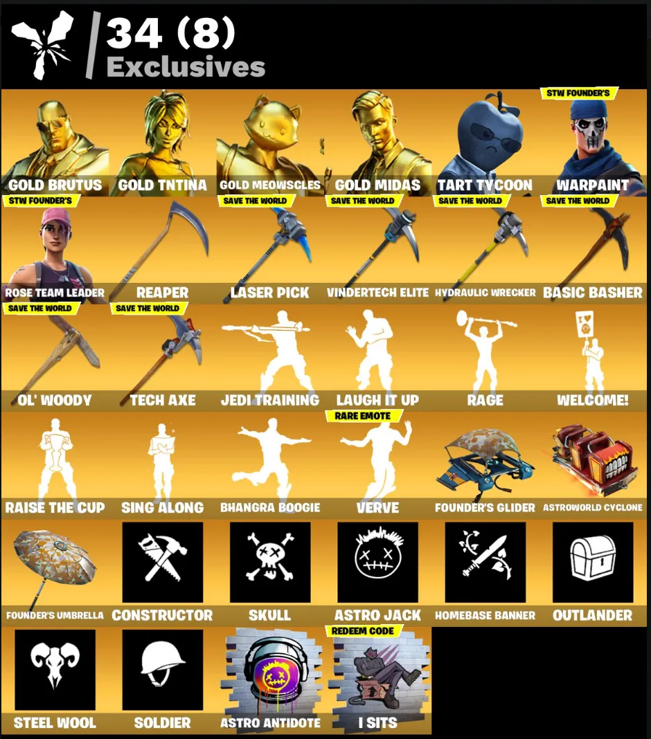  FN OG STW Deluxe Edition (ALL PLATFORMS) 💎 107 skins (21 paid) | Full access | Warranty |